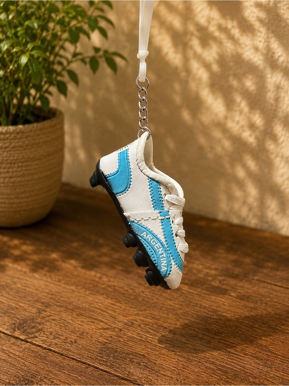 Argentina Mini Soccer Cleat White & Light Blue